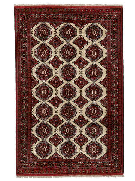  Turkaman Szőnyeg 157X240 Perzsa Gyapjúszőnyeg Fekete/Sötétpiros Kicsi Carpetvista