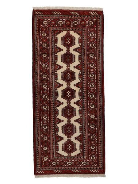  Turkaman Szőnyeg 85X193 Perzsa Gyapjúszőnyeg Fekete/Sötétpiros Kicsi Carpetvista