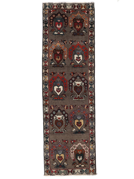 91X303 Ghashghai Orientalisk Hallmatta Svart/Brun (Ull, Persien/Iran) Carpetvista