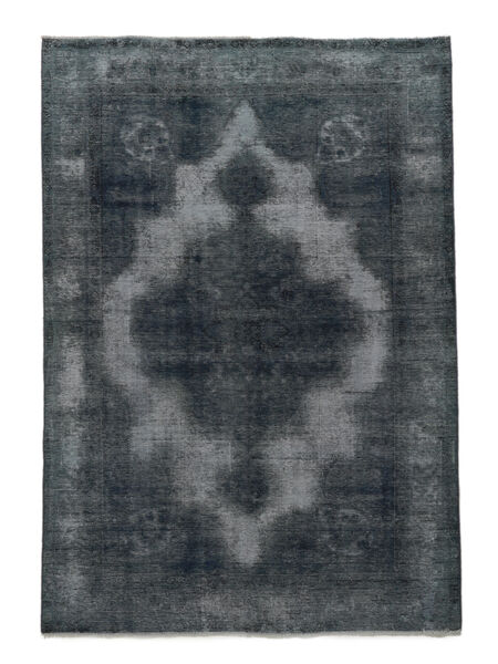  195X275 Colored Vintage Tæppe Sort/Mørkegrå Persien/Iran Carpetvista