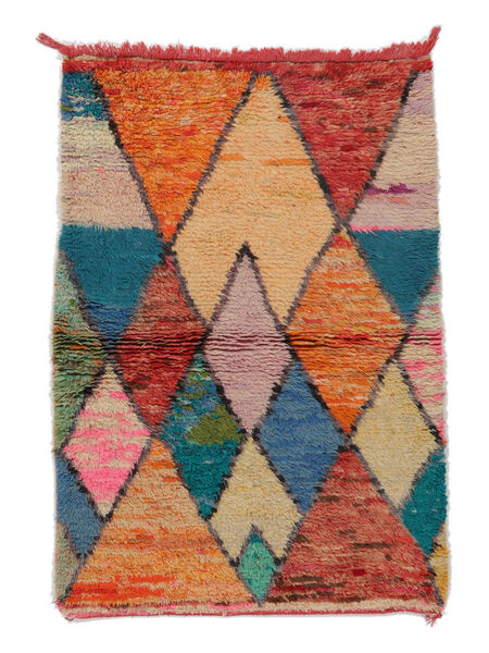  Berber Moroccan - Mid Atlas 106X150 Wool Rug Brown/Black Small Carpetvista
