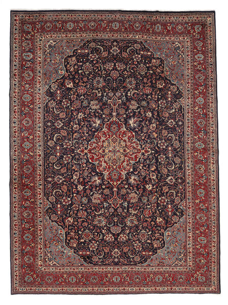 Tapete Sarough 270X365 Preto/Vermelho Escuro Grande (Lã, Pérsia/Irão)