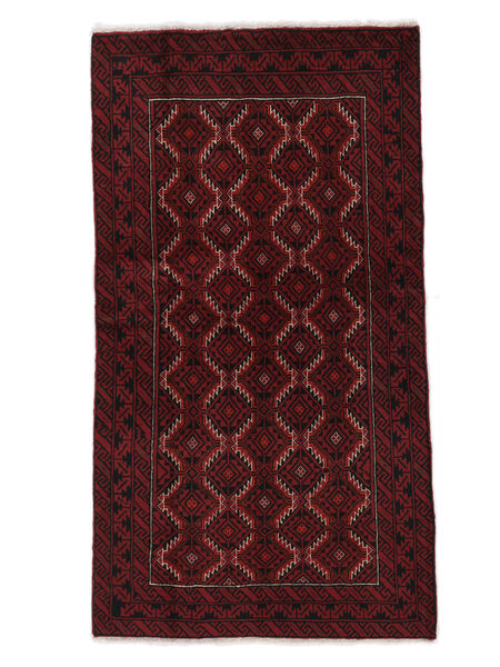 Tapete Persa Balúchi 104X189 Preto/Vermelho Escuro (Lã, Pérsia/Irão)