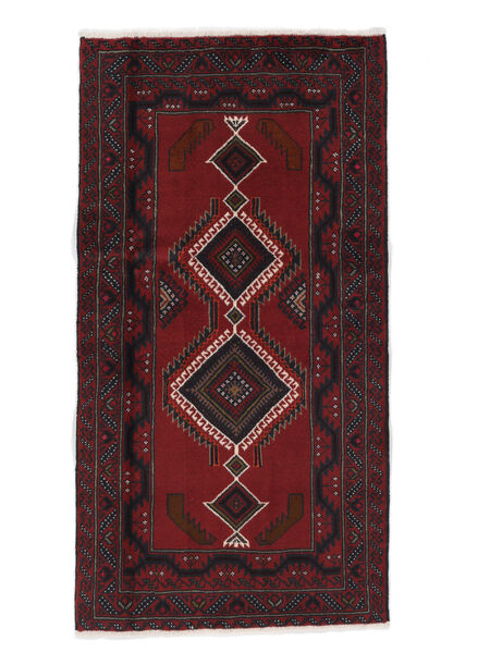 Tapete Balúchi 90X175 Preto/Vermelho Escuro (Lã, Pérsia/Irão)