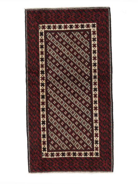 絨毯 バルーチ 100X193 ブラック/茶色 (ウール, ペルシャ/イラン)