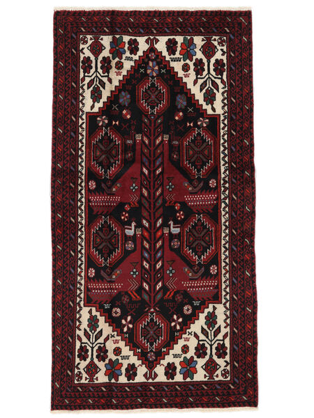 Koberec Beluch 95X187 Černá/Tmavě Červená (Vlna, Persie/Írán)