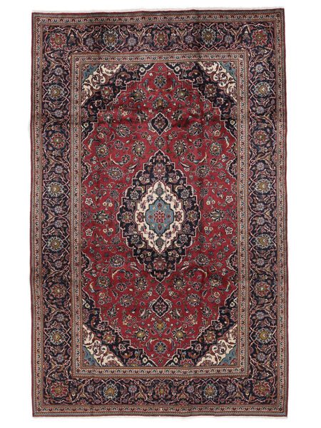  Oriental Keshan Rug 195X308 Black/Dark Red Wool, Persia/Iran Carpetvista