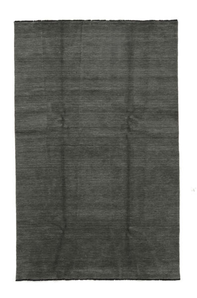  190X300 Handloom Fringes Rug Black India Carpetvista