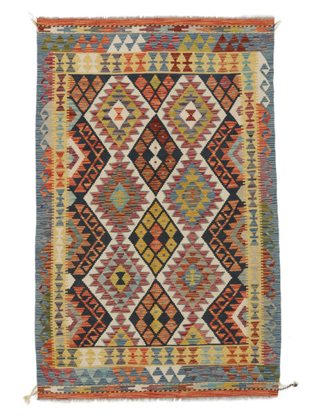 Kelim Afghan Old Stil Teppich 126X197 Braun/Schwarz Wolle, Afghanistan Carpetvista