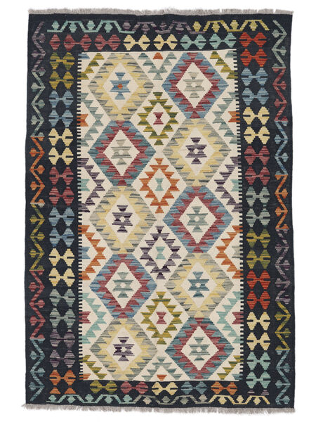  Kilim Afegão Old Style Tapete 126X185 Lã Preto/Bege Pequeno Carpetvista