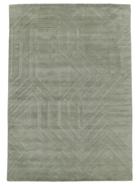  160X230 Labyrinth Teppich - Hellgrün Wolle