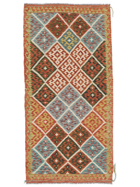 104X212 Tapis Kilim Afghan Old Style D'orient Rouge Foncé/Marron (Laine, Afghanistan) Carpetvista