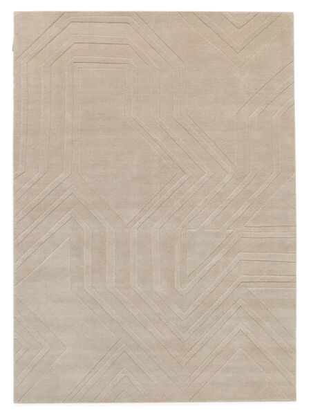  160X230 Labyrinth Teppich - Beige Wolle
