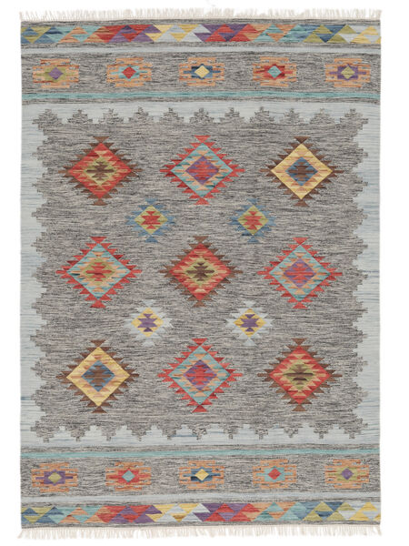  240X340 Spring Kilim Rug Dark Grey/Grey India Carpetvista