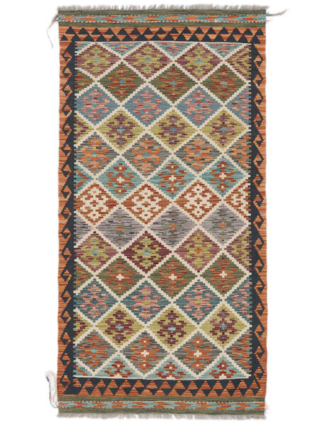 100X194 Dywan Kilim Afgan Old Style Orientalny Brunatny/Zielony (Wełna, Afganistan) Carpetvista