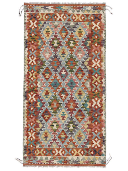  Orientalsk Kelim Afghan Old Style Teppe 99X199 Mørk Rød/Brun (Ull, Afghanistan)