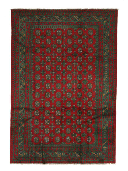  Afegão Fine Tapete 198X289 Lã Preto/Vermelho Escuro Carpetvista