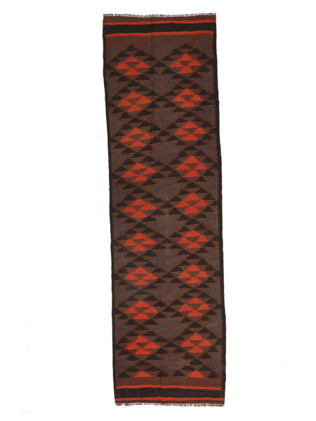125X440 Dywan Orientalny Afgan Vintage Kilim Chodnikowy Czarny/Ciemnoczerwony (Wełna, Afganistan) Carpetvista