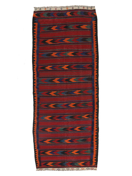  147X384 Afghan Vintage Kelim Matot Käytävämatto Matto Tummanpunainen/Musta Afganistan Carpetvista