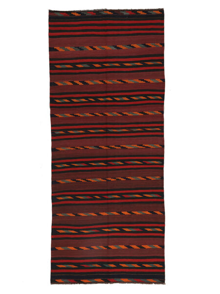 140X333 Tapis Afghan Vintage Kilim D'orient De Couloir Noir/Rouge Foncé (Laine, Afghanistan) Carpetvista