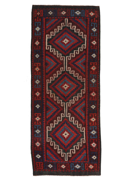 163X408 Tappeto Afghan Vintage Kilim Orientale Passatoie Nero/Rosso Scuro (Lana, Afghanistan) Carpetvista
