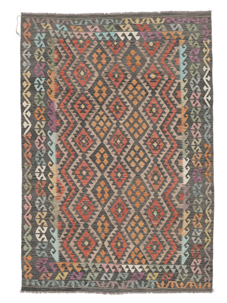  Kelim Afghan Old Stil Teppich 194X293 Braun/Schwarz Carpetvista