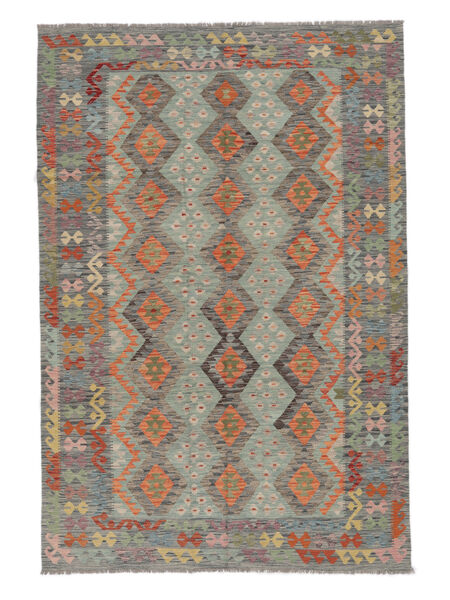 201X295 Kelim Afghan Old Style Tæppe Orientalsk Brun/Mørkegul (Uld, Afghanistan) Carpetvista