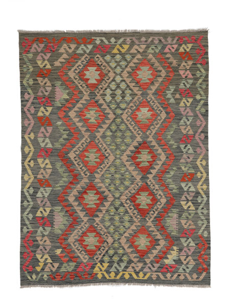 149X199 Kelim Afghan Old Stil Teppich Orientalischer Dunkelgelb/Schwarz (Wolle, Afghanistan) Carpetvista