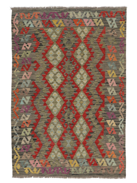絨毯 キリム アフガン オールド スタイル 125X182 茶色/ブラック (ウール, アフガニスタン)
