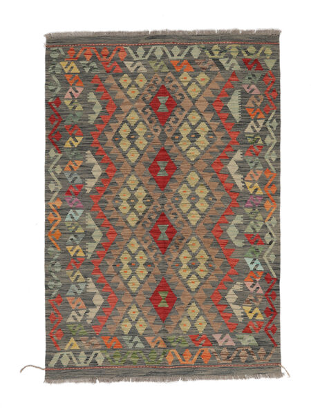 Kelim Afghan Old Style Matta 126X185 Mörkgul/Brun Ull, Afghanistan Carpetvista