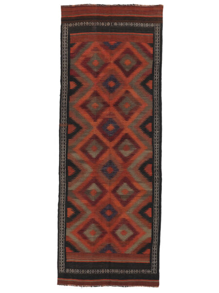 120X322 Afghan Vintage Kilim Rug Oriental Runner
 Black/Dark Red (Wool, Afghanistan) Carpetvista