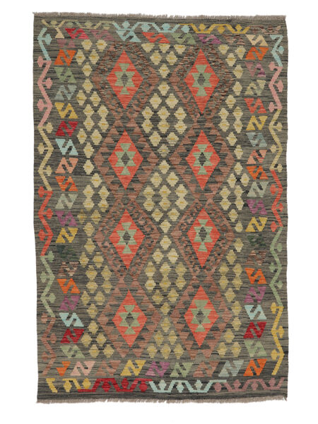  Orientalsk Kelim Afghan Old Style Teppe 119X183 Brun/Svart Ull, Afghanistan Carpetvista