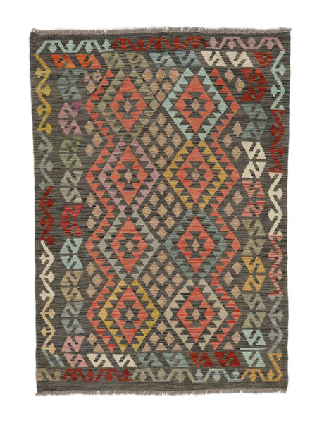  Kilim Afghan Old Style Rug 123X175 Black/Brown Carpetvista