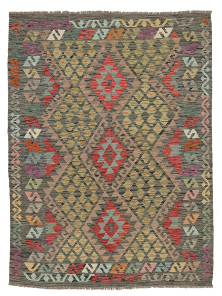 Kelim Afghan Old Style Matta 149X195 Mörkgul/Brun Ull, Afghanistan Carpetvista