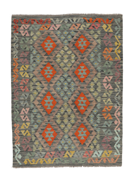 124X169 Tappeto Kilim Afghan Old Style Orientale Marrone/Verde Scuro (Lana, Afghanistan) Carpetvista