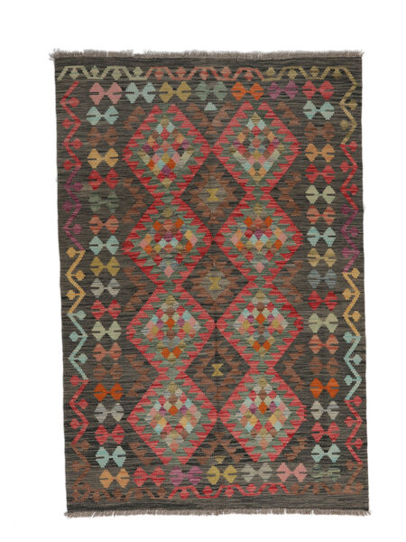 絨毯 キリム アフガン オールド スタイル 117X175 ブラック/茶色 (ウール, アフガニスタン)