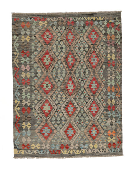 151X199 Kelim Afghan Old Style Matta Orientalisk Brun/Mörkgul (Ull, Afghanistan) Carpetvista