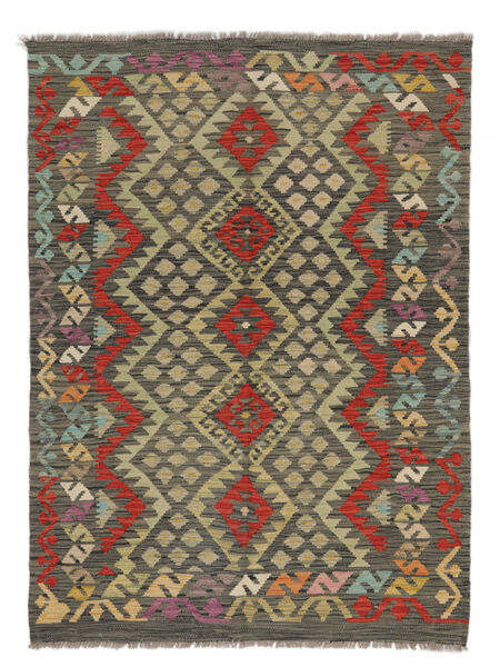 Kelim Afghan Old Stil Teppich 129X172 Braun/Dunkelgelb Wolle, Afghanistan Carpetvista