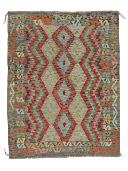 157X199 絨毯 オリエンタル キリム アフガン オールド スタイル ダークイエロー/ダークグリーン (ウール, アフガニスタン) Carpetvista