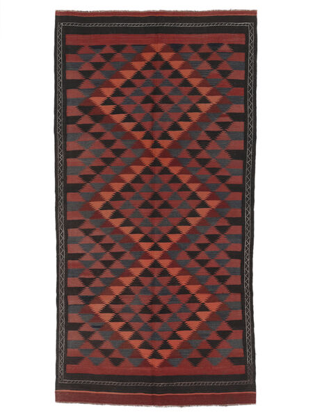  Afegão Vintage Kilim Tapete 139X276 Vintage Lã Preto/Vermelho Escuro Pequeno Carpetvista