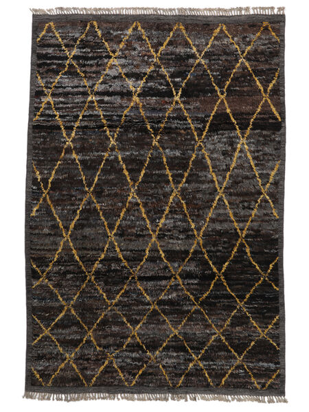 210X308 Berber Stil Teppich Moderner Schwarz/Braun (Wolle, Afghanistan) Carpetvista