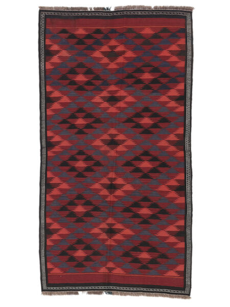 Tapis Afghan Vintage Kilim 120X222 Noir/Rouge Foncé (Laine, Afghanistan)
