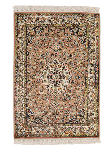 絨毯 カシミール ピュア シルク 63X94 茶色/ベージュ (絹, インド)