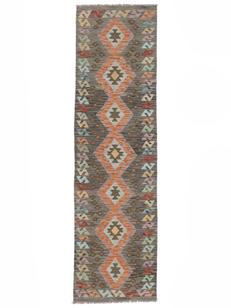  Orientalsk Kelim Afghan Old Style Teppe 80X288Løpere Brun Ull, Afghanistan Carpetvista