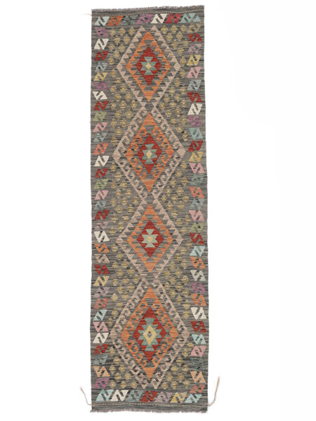 83X289 Kelim Afghan Old Style Orientalisk Hallmatta Brun (Ull, Afghanistan) Carpetvista