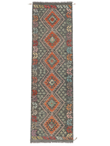  82X278 Kelim Afghan Old Style Matot Käytävämatto Matto Ruskea/Musta Afganistan Carpetvista