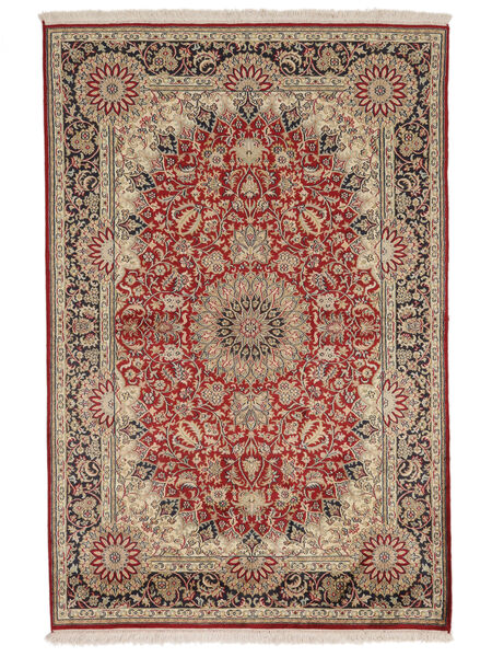 絨毯 オリエンタル カシミール ピュア シルク 123X183 茶色/ダークレッド (絹, インド)