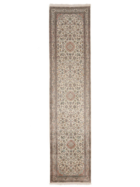 絨毯 カシミール ピュア シルク 78X337 廊下 カーペット 茶色/オレンジ (絹, インド)
