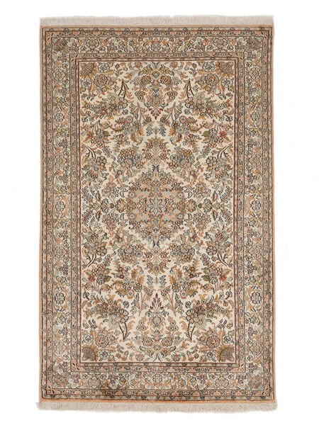 90X147 Kashmir Ren Silke Teppe Orientalsk Brun/Oransje (Silke, India) Carpetvista