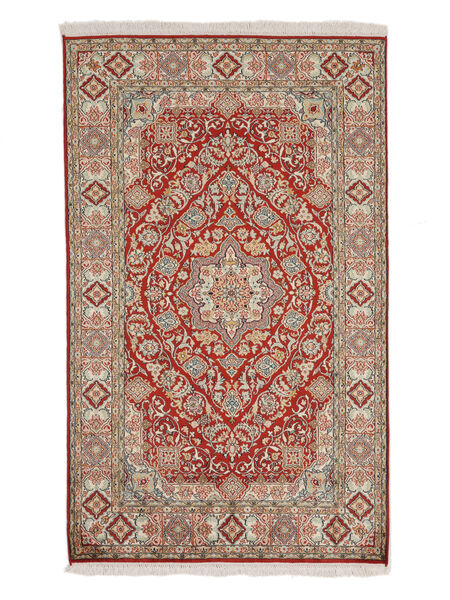 94X153 Kashmir Pure Silk Rug Oriental Brown/Dark Red (Silk, India) Carpetvista